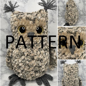 Brumble el búho marrón amigurumi - patrón de crochet