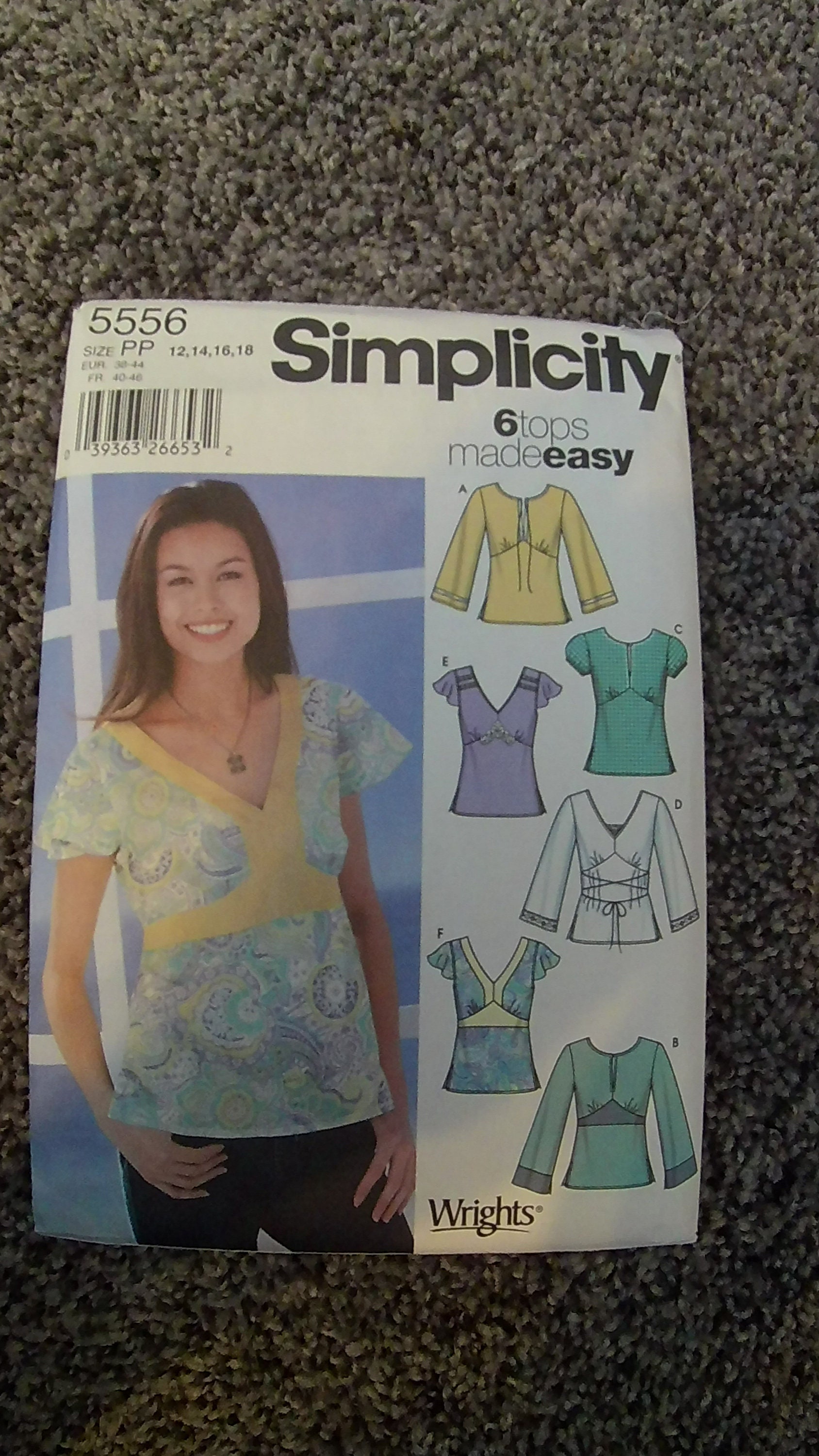 Simplicity 6 Tops Made Easy Pattern Sizes 12, 14, 16, 18