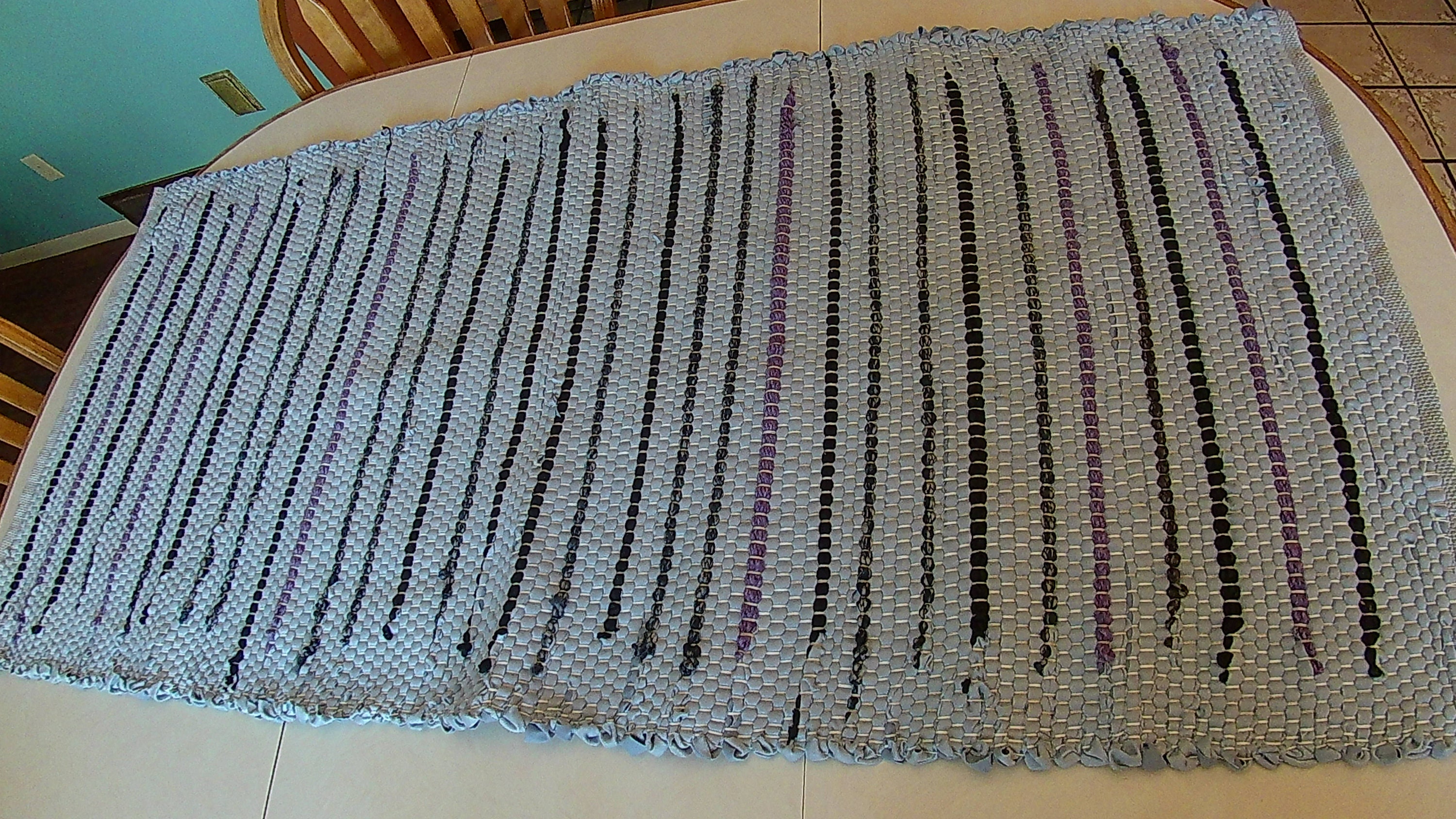 Upcycled Handwoven Rag Rug Gray Thrum Rug Etsy