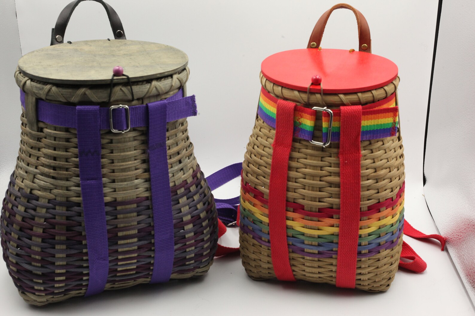 Rainbow Red Adirondack style Backpack Basket Etsy
