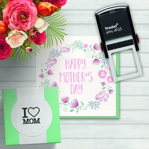 I Love Mom Stamp: Self-Inking, 1 1/4&quot; Impression