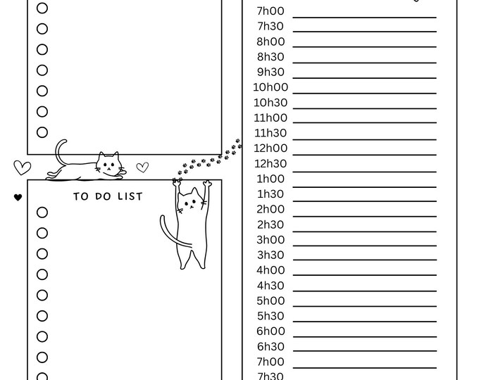 Cat Weekly Planner Printable – Cute Kitty Weekly Schedule and To-do ...