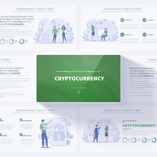 Cryptocurrency PowerPoint Presentation Template, Bitcoin, Etherium, Wallet, Blockchain, money Exchange power point presentation