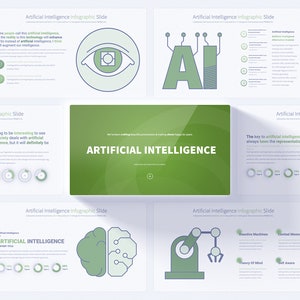Artificial Intelligence PowerPoint Infographic Slides | AI Technology Presentation Template | Advanced AI Infographic Deck