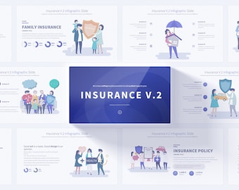 Diapositives d'infographie PowerPoint d'assurance, modèle de présentation PowerPoint d'assurance-vie, modèle de présentation power point d'assurance maladie