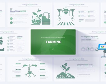 Farming Keynote Presentation Template Infographics Slides, Agriculture and Farming Keynote Presentation, harvest, agricultural, seeds