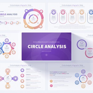 Cirkelanalyse PowerPoint-presentatiesjabloon | Dia&#39;s met creatieve bedrijfsoplossingen voor uitgebreide bedrijfsanalyses