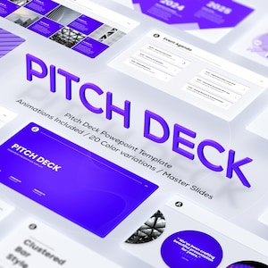 Pitch Deck PowerPoint Template 35 Editable Slides, Infographics Charts for Startup Pitches, Investor Presentations & Business Proposals