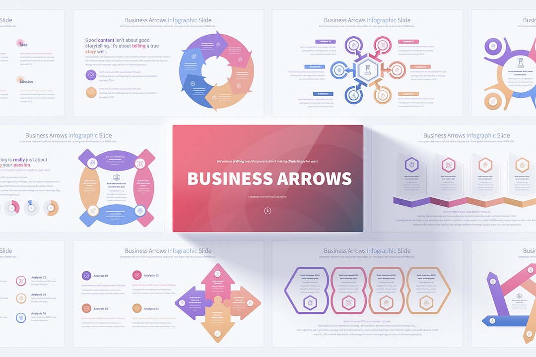 Business Arrows Powerpoint Infographics Slides, Business Arrows ...