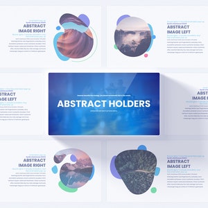 Abstract Image Placeholders PowerPoint Template | Editable & Modern Slide Deck for Portfolio Showcases