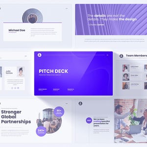 Pitch Deck PowerPoint Template Modern Design for Startup Pitches Professional Business Presentation Slides Perfect for Startups & Investors