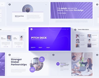 Modèles PowerPoint Pitch Deck Design moderne pour les startups Diapositives de présentation d'entreprise professionnelles parfaites pour les startups et les investisseurs