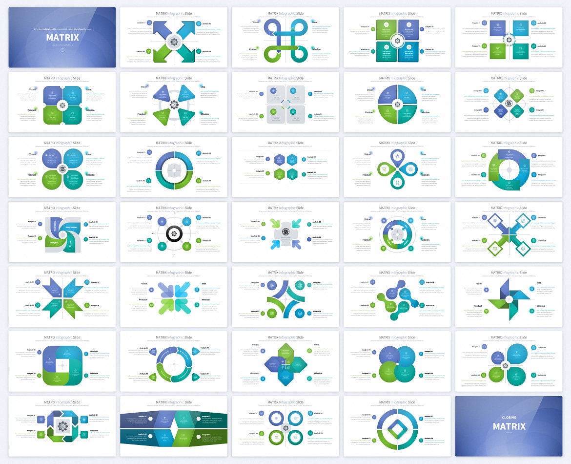 Powerpoint Cool Matrix Design Matrix Powerpoint Presentation Template | Matrix Analysis Slide Deck - Etsy