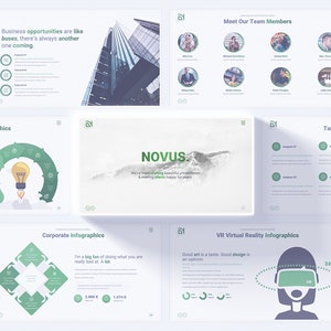 NOVUS Multifunctionele PowerPoint-presentatie | Veelzijdige en krachtige zakelijke presentatiesjabloon voor professioneel gebruik | Glijbanen pitchdeck