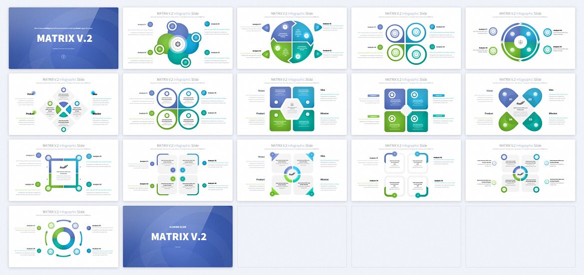 Matrix Diagram Business Solution Powerpoint Template | Creative Matrix ...