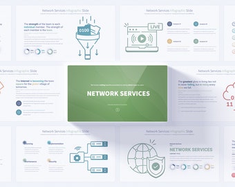 Innovative Network Services PowerPoint Template | Engaging Slides for Technology, Internet Networks, and Cutting-Edge Solutions