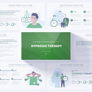 Custom Hypnosis Therapy and Mental Health PowerPoint Presentations | Stress Relief and Wellness Illustrations