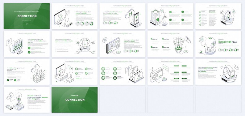 Connection Keynote Presentation Template, Connectivity, Cloud Computing ...