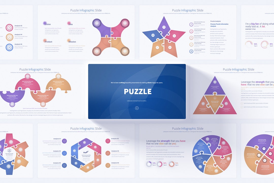 Puzzle Diagram Powerpoint Presentation Template Puzzle Etsy