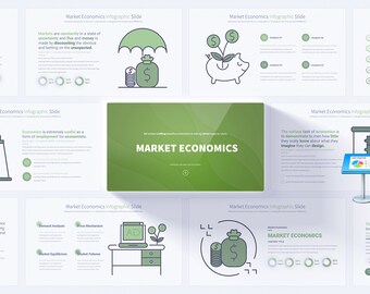 Market Economics keynote Infographics Slides, Market Economics, Supply and Demand, Market Structures, Financial, Economic, keynote