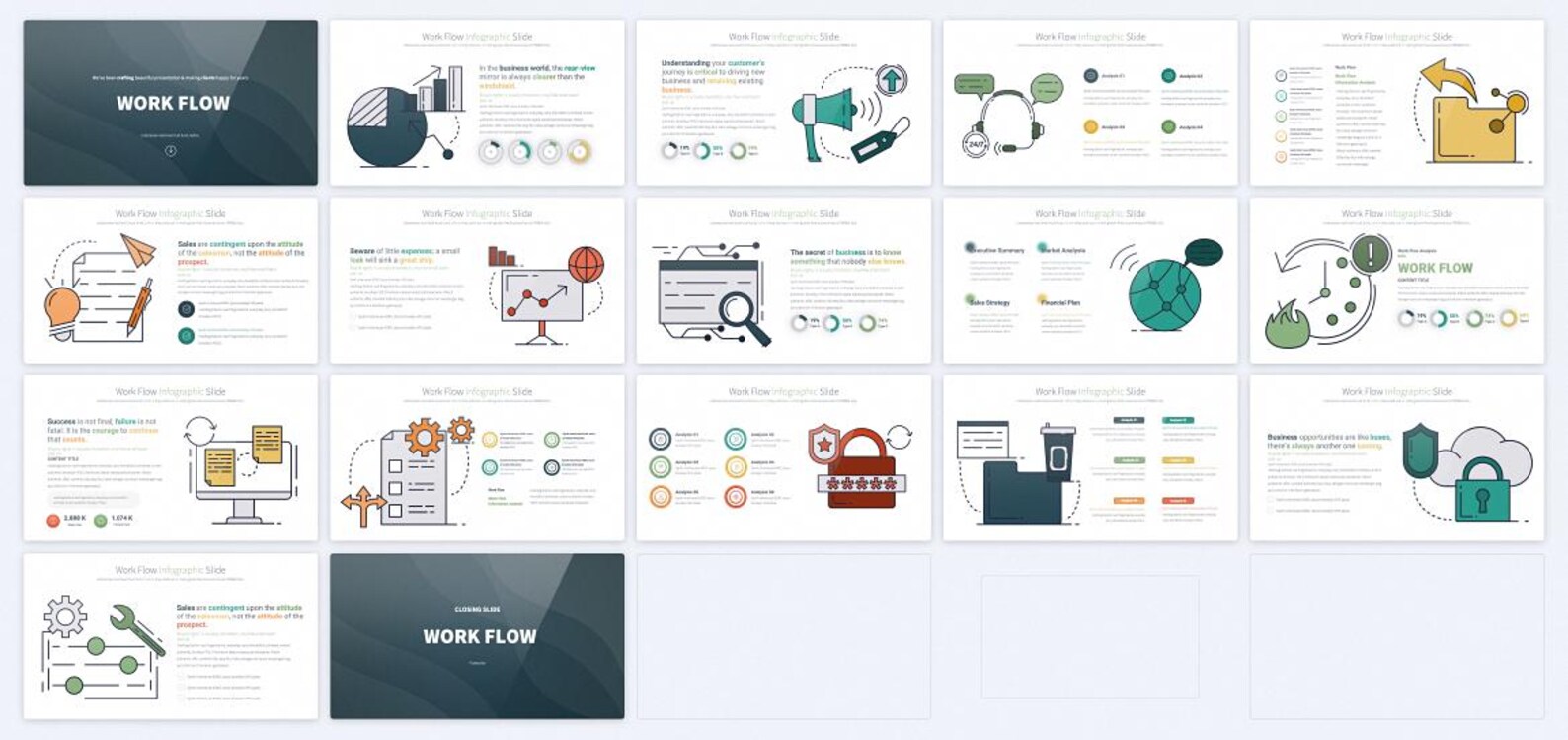 Professional Work Flow Powerpoint Infographics | Ideal for Corporate ...