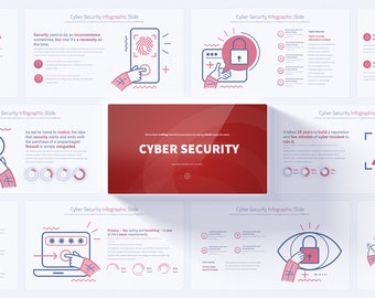 Szablon prezentacji PowerPoint na temat cyberbezpieczeństwa, szablon prezentacji PowerPoint na temat cyberbezpieczeństwa