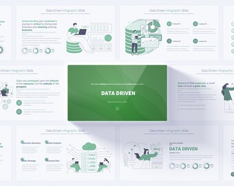 Data-Driven Characters PowerPoint Infographics | Unique Slides for Startup Success | Professional PowerPoint Pitch deck