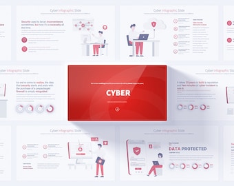 Cyber PowerPoint Presentation Template, cyber security power point presentation template, data protection Infographics slides