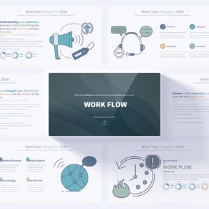 Professional Work Flow PowerPoint Infographics | Ideal for Corporate and Task Management | Process Optimization |  Collaboration & Planning