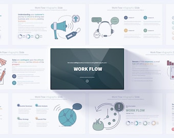 Flux de travail professionnel Infographies PowerPoint | Idéal pour l'entreprise et la gestion des tâches | Optimisation des processus |  Collaboration et planification
