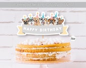 Dog Cake topper Dogs centerpieces Dog birthday party Printable Puppy decorations dog party decorations - Digital, instant download