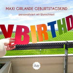 Rainbow Garland &quot;Happy birthday&quot; or &quot;Geburtstagskind&quot; rainbow decoration personalized with name | rainbow party