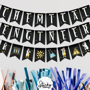 Chemical engineer Graduation Party Photo Props photobooth engineer bunting banner chemist decorations DIY instant download