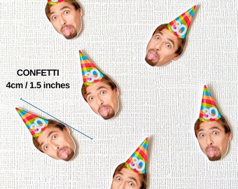 30th birthday Photo banner | custom face banner | Custom picture banner for birthday party, custom photo cupcake toppers | face confetti