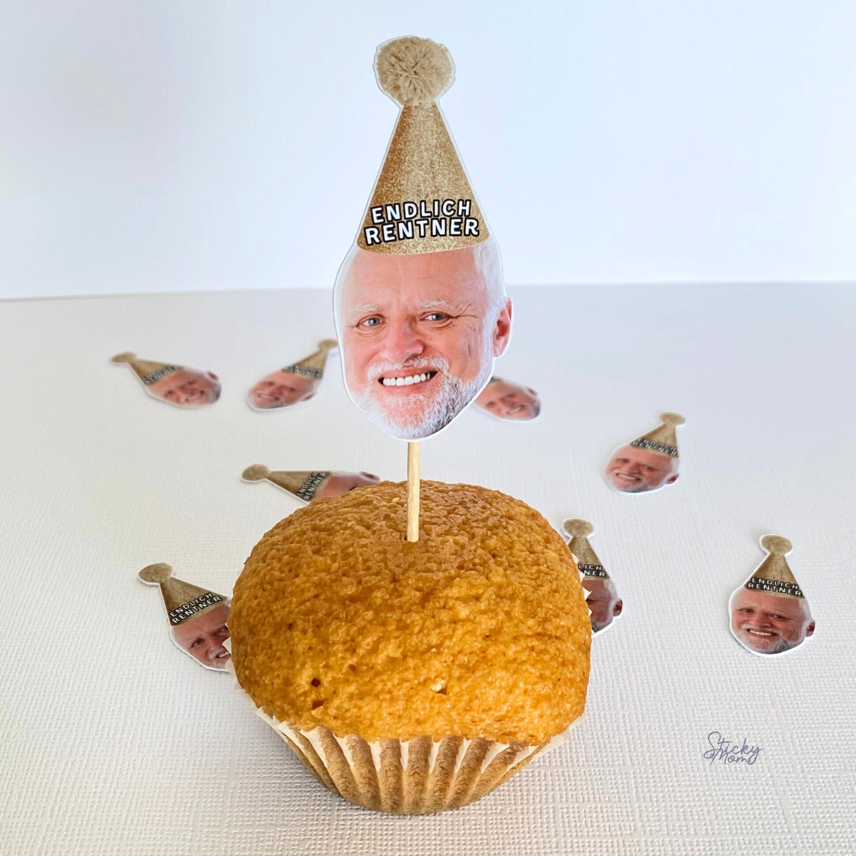 Retirement Face Confetti | Pension Cupcake Toppers | Custom Photo Garland | Fun Retirement Party Decorations | Retirement Face Banner