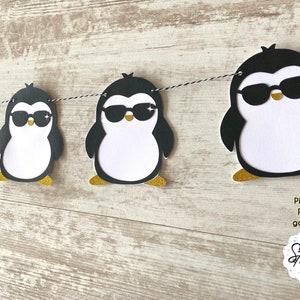 Pinguin Party Geburtstag Cake Topper Glitzer Pinguin Girlande Dekoration Baby Kind Tier Dekorationen personalisierte Pinguin Cake Topper