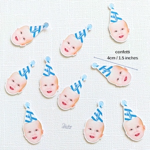 Baby face confetti | 1st birthday table confetti | personalized photo confetti