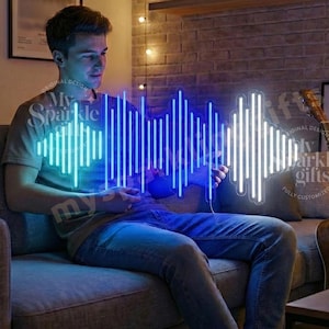 Insegna al neon con onda sonora, decorazione da parete per studio di casa / regalo per produttore musicale