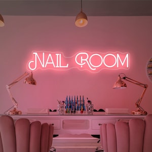 Original Nail Room Neon Sign Nail Salon Neon Light Aesthetic Pink Nail Room Wall Hanging Custom Business Neon signage LED Nail Room Sign
