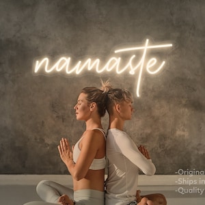 Insegna al neon Namaste Insegna al neon personalizzata per studio di yoga Insegna al neon a LED per sala di meditazione Meditazione Logo del centro yoga Insegna al neon Namaste