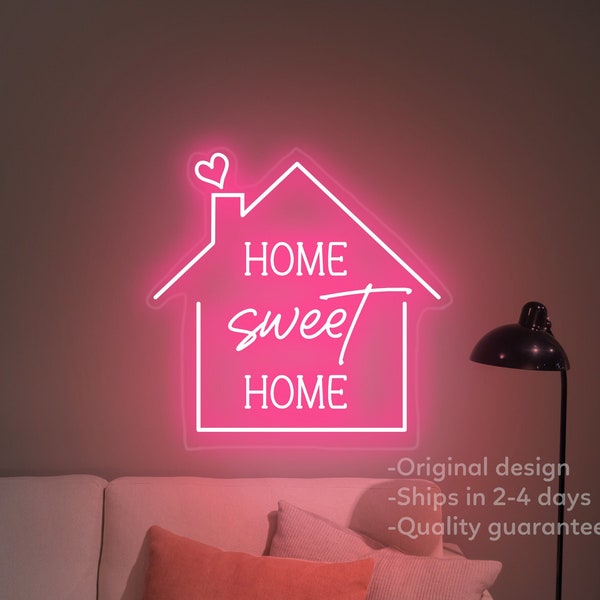 Insegna al neon originale Home Sweet Home Home LED Neon Light Sign Soggiorno Home Sweet Home Sign Camera da letto Sweet Home Wall Sign Regalo di inaugurazione della casa