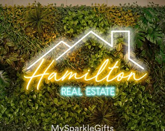 Original Real Estate Neon Sign Personalised LED Neon Light Sign for Real Estate Company Business Neon Sign Logo Custom Shop Neon Logo