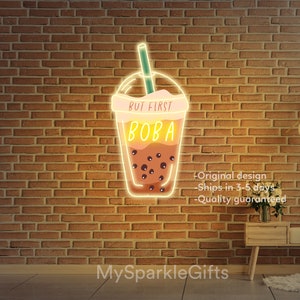 But First Boba Neon Sign Boba Tea Shop LED Neon Light Sign Milk Tea ...