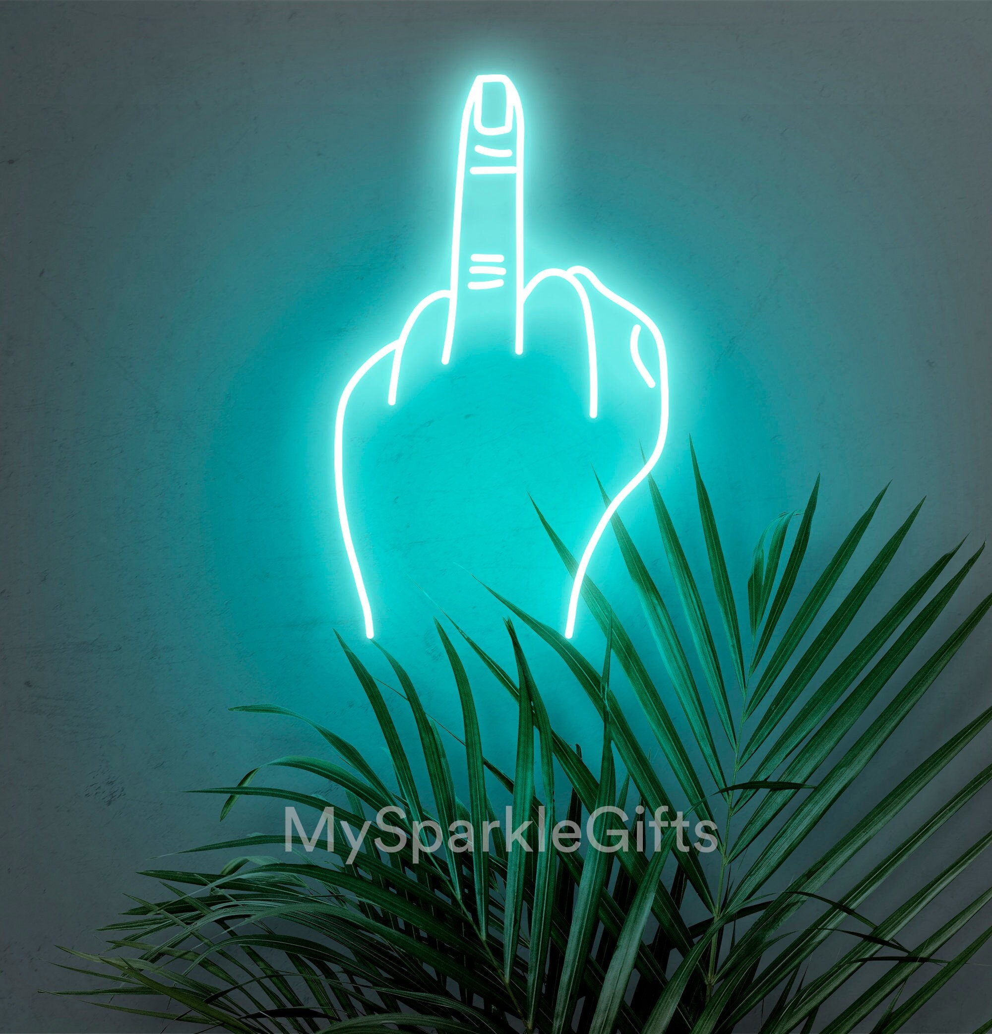 F*#k You LED Neon Sign Funny Up Your Middle Finger Lighting Mantra Rude Wall