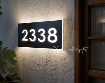 Numero Civico 3D In Acrilico Moderno - Personalizzabile, 20x20 Cm, Per Casa, Hotel, Esterni, Con Supporti In Acciaio Inox