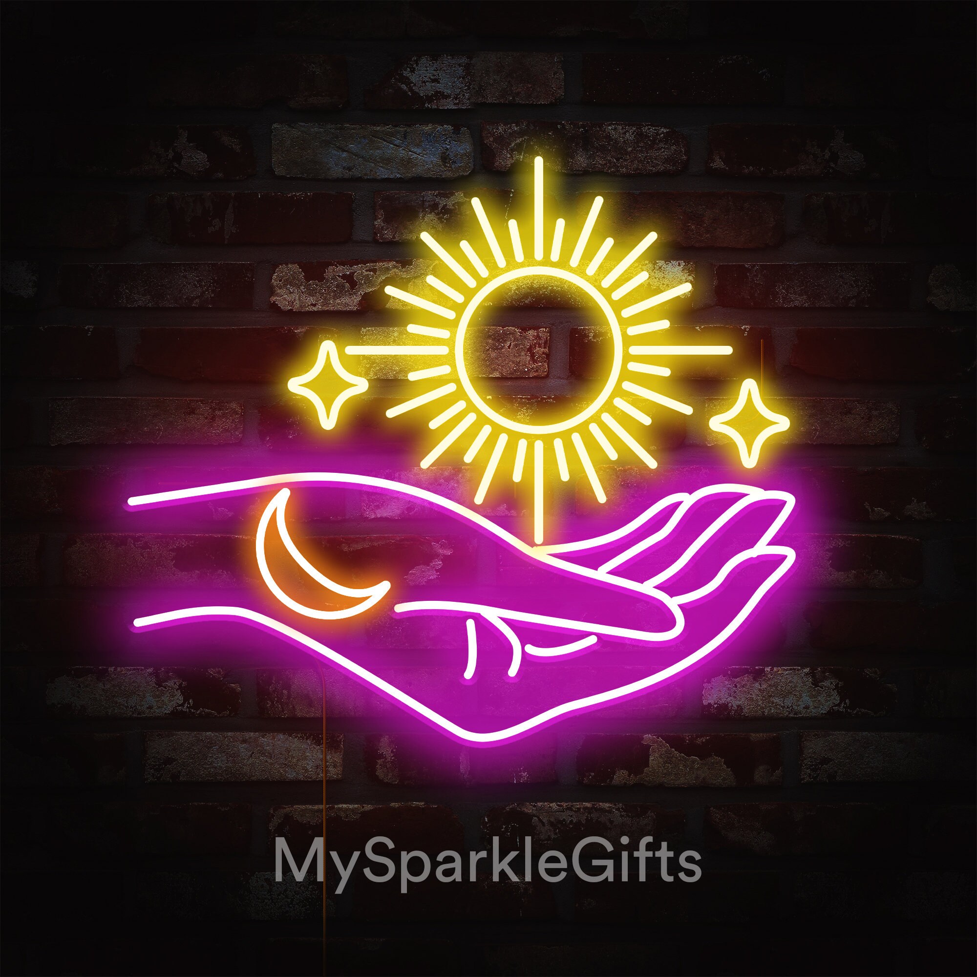 Original Boho Neon Sign Spiritual Hand Neon Light Sign for 