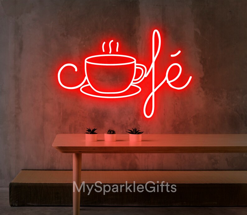 Café Neon Sign Coffee Shop LED Neon Light Sign Neon Sign Logo Etsy