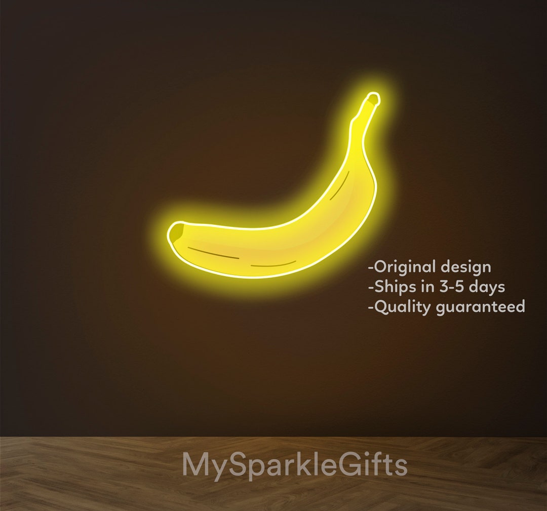 Cute Banana Neon Sign Cute LED Neon Light Sign for College Dorm Banana