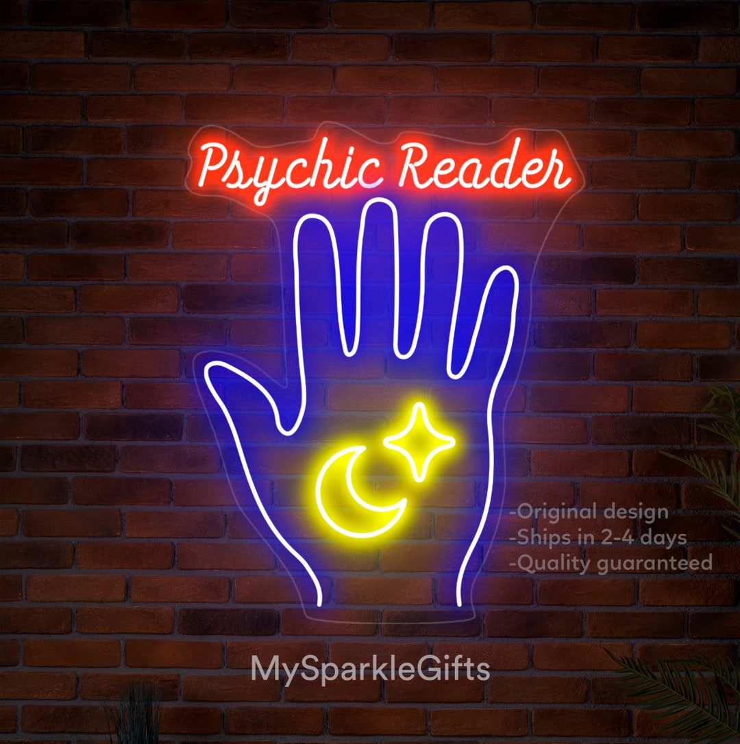 Original Psychic Reader Neon Sign LED Neon Sign for Psychic Shop Palm Reading Neon Sign Psychic