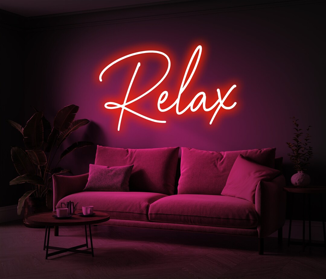 Relax Neon Sign Custom Letters LED Neon Light Sign for Wall Etsy